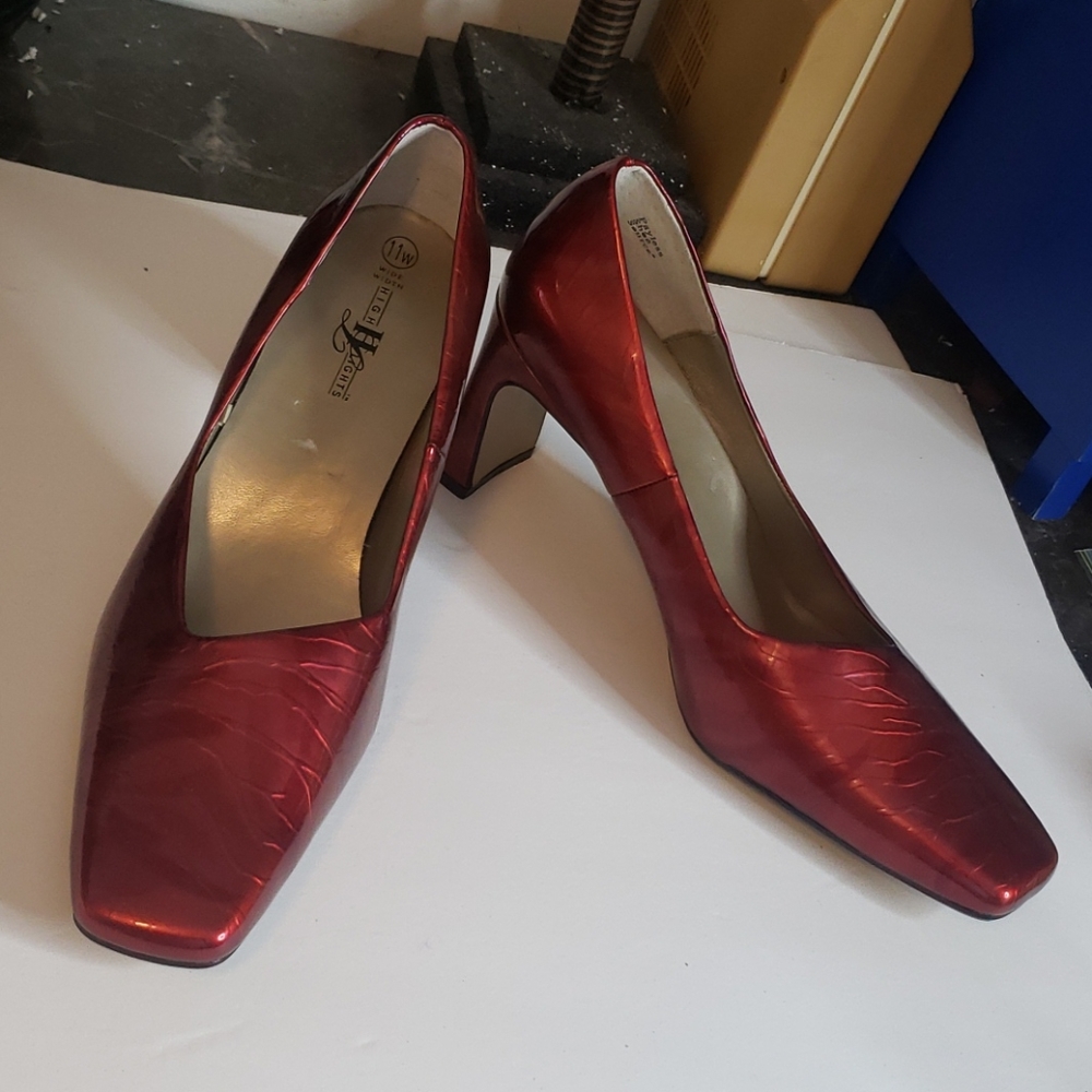 High Lights Red Rectangular Heels Size 11